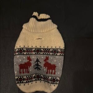XXS puppy holiday Sweater with Reindeer Pattern